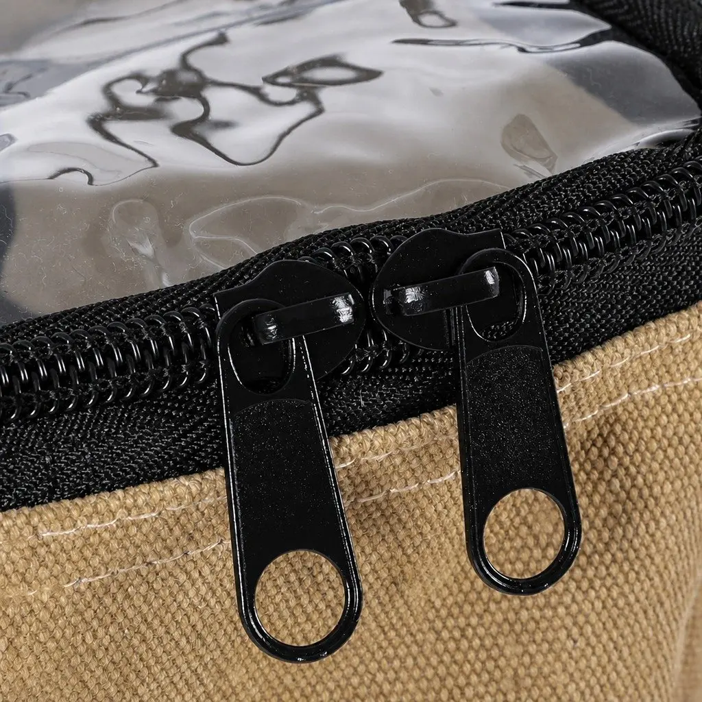 Canvas Storage Bag Heavy Duty 3 Piece Khaki 400gsm with Clear Top Zipper