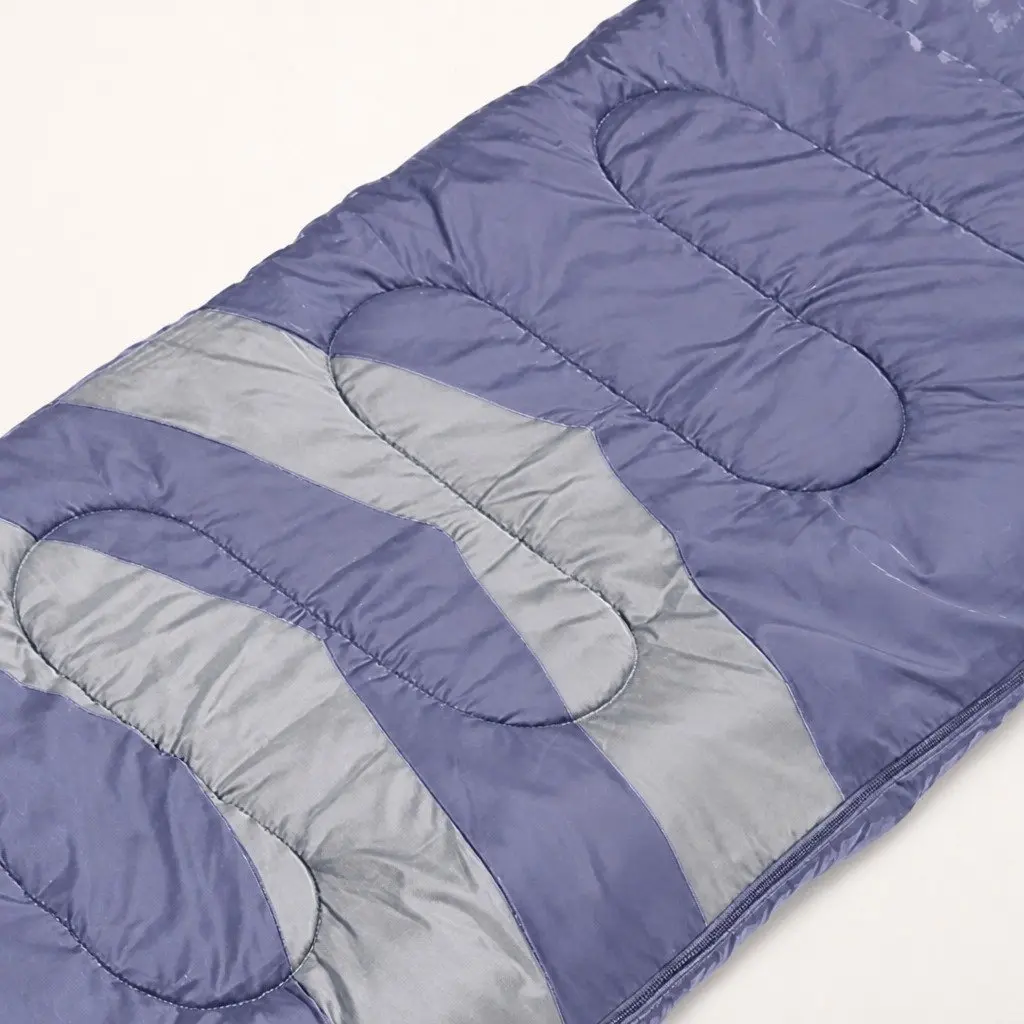 Single Sleeping Bag Lightweight Hollow Cotton Grey Outdoor Camping 216cm x 74cm Cold Weather
