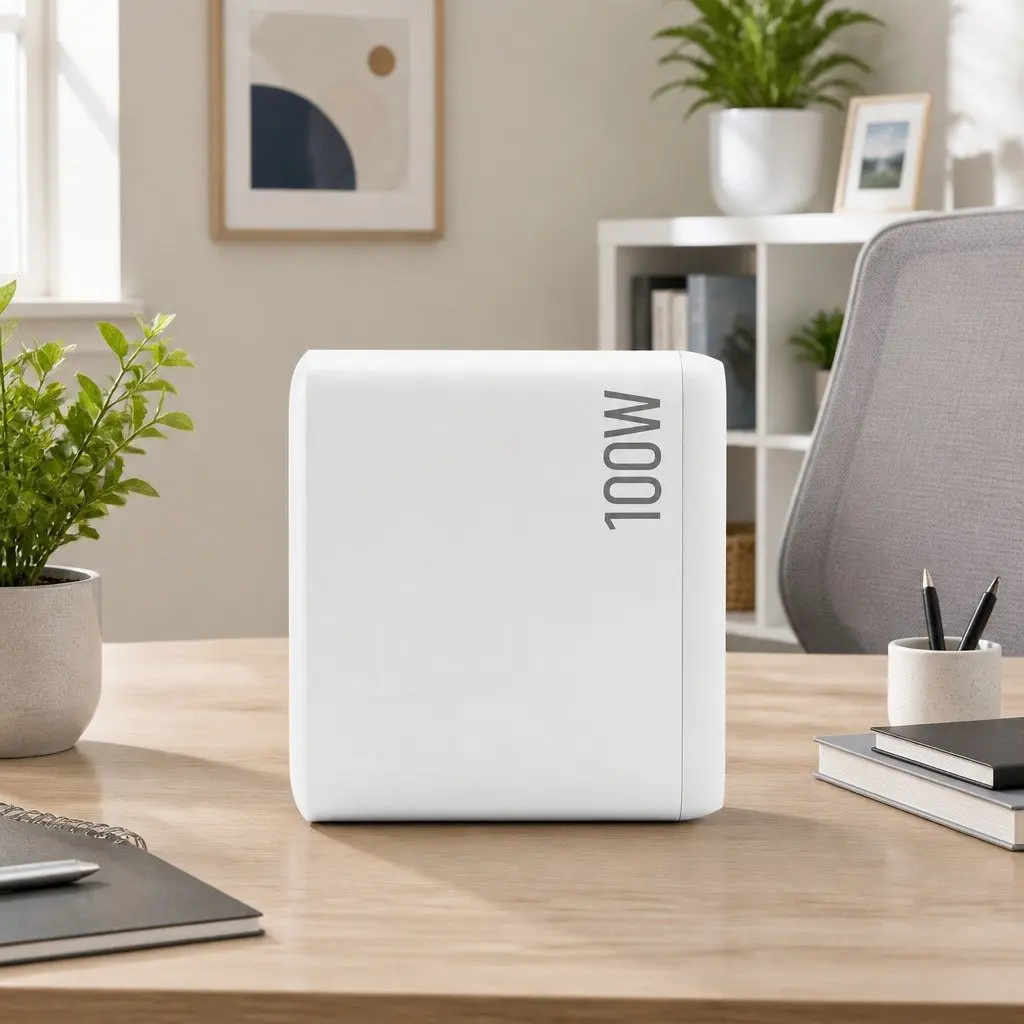 USB C Charger 100W Fast Charging Station 4 Port Desktop GaN Power Adapter White