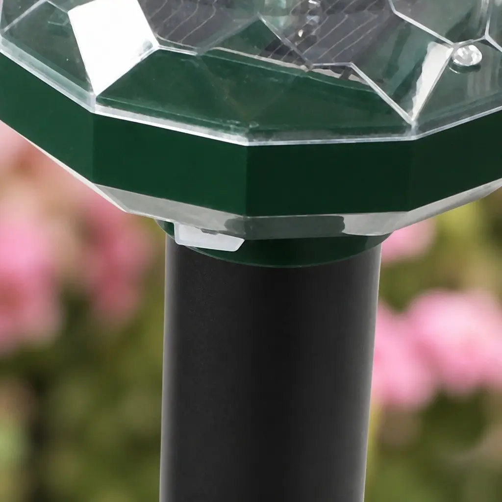 Solar Snake Repeller ABS Green 4 Pack Garden Lawn Pest Deterrent with LED Light Vibration Technology