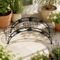 Metal Plant Stand Indoor Outdoor Steel Frame Rust-Resistant Garden Organizer