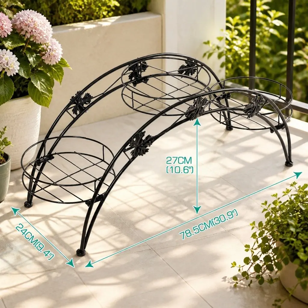 Metal Plant Stand Steel Frame Indoor Outdoor Rust-Resistant Garden Organizer Various Sizes Colours