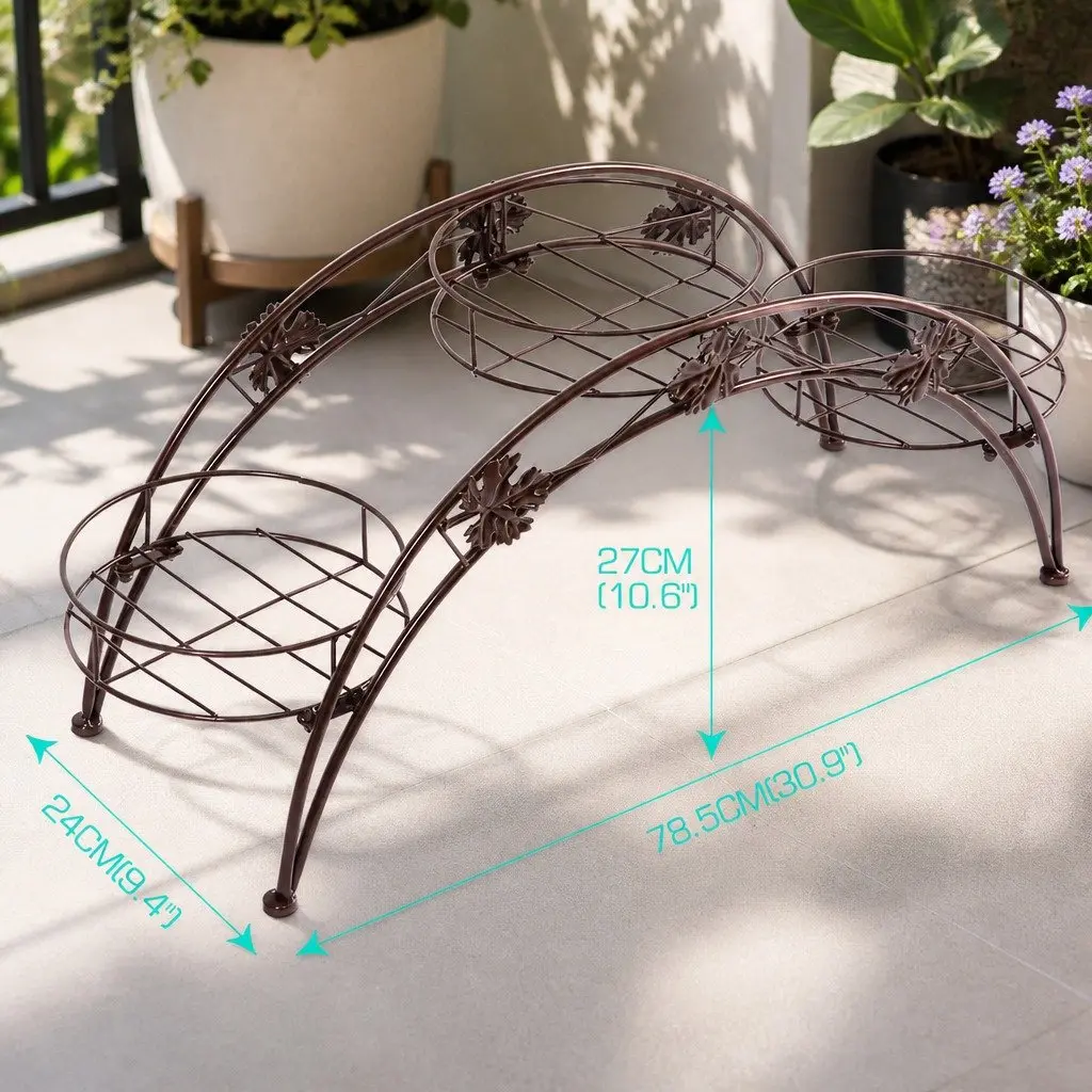 Metal Plant Stand Steel Frame Indoor Outdoor Large Small Pots Black White Bronze Dark Green Gold Grey Pink Rose Gold