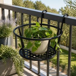 Versatile Black Steel Plant Holder for Home Use