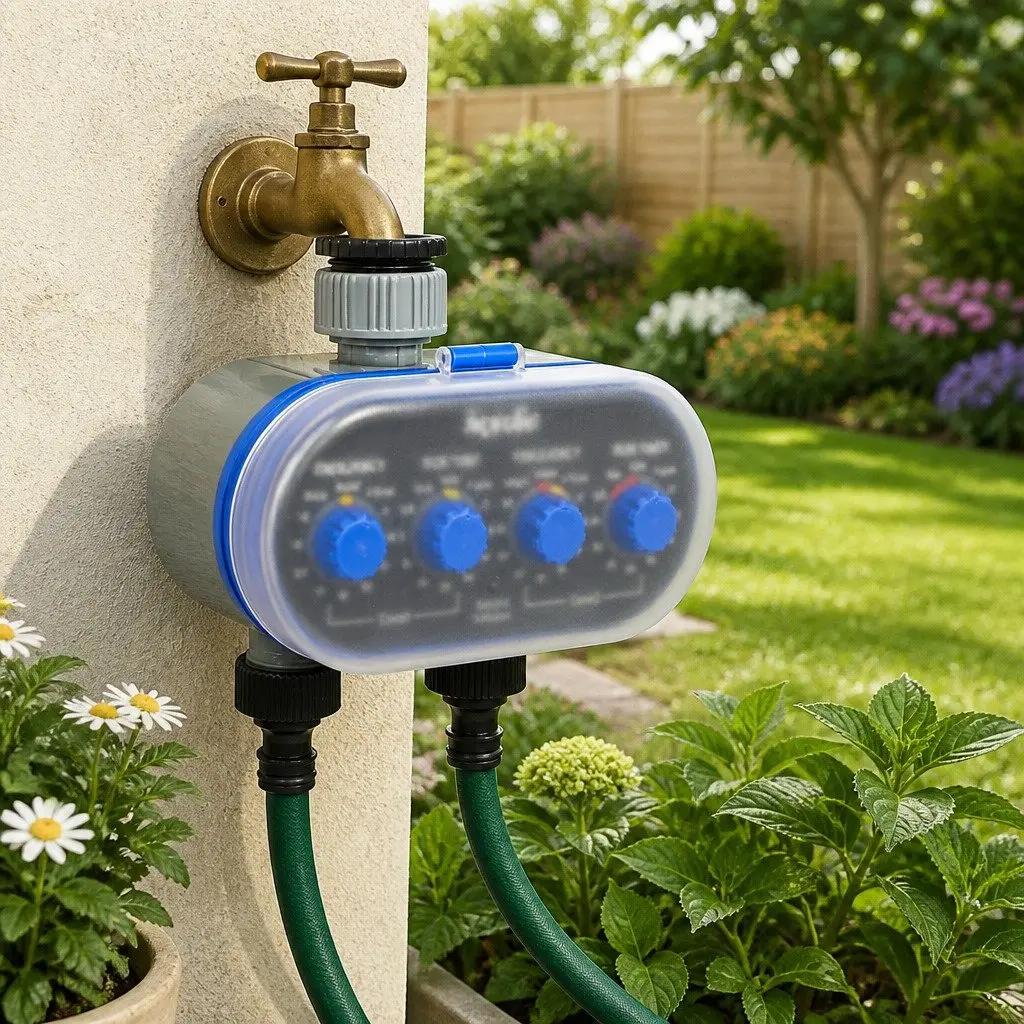 Water Tap Timer Electronic Irrigation Controller ABS Plastic 15cm x 16cm x 8cm Black and Grey