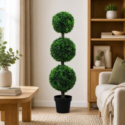 Artificial Boxwood Ball Topiary Trees Indoor Outdoor Spiral Cedar Faux Plants