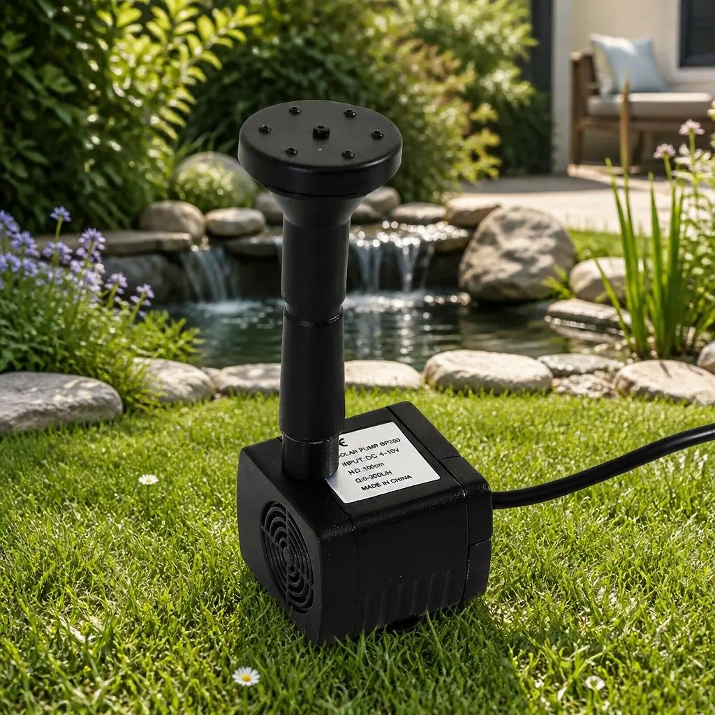 Solar Fountain 5W Outdoor Water Feature Powered Polycrystalline Panel 8 Nozzles
