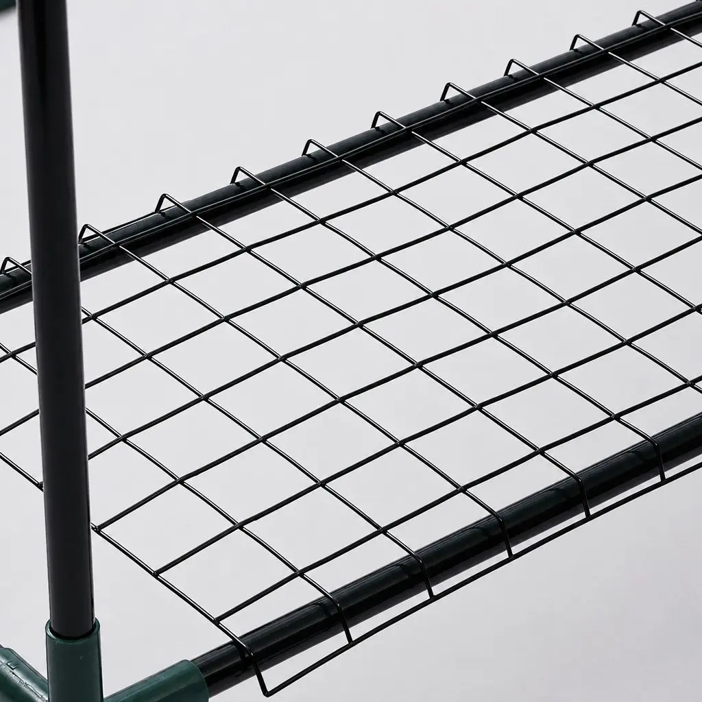 Walk In Greenhouse Steel Frame 3 Tier Shelves Transparent PVC Cover Outdoor Garden Plant Protection