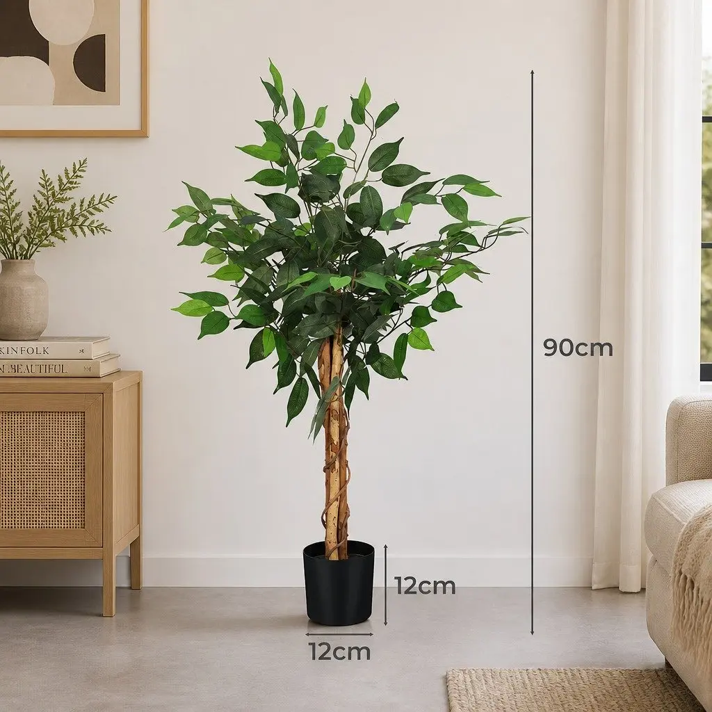 Artificial Tree PE Leaves 90CM Green Indoor Outdoor Home Decor Faux Christmas