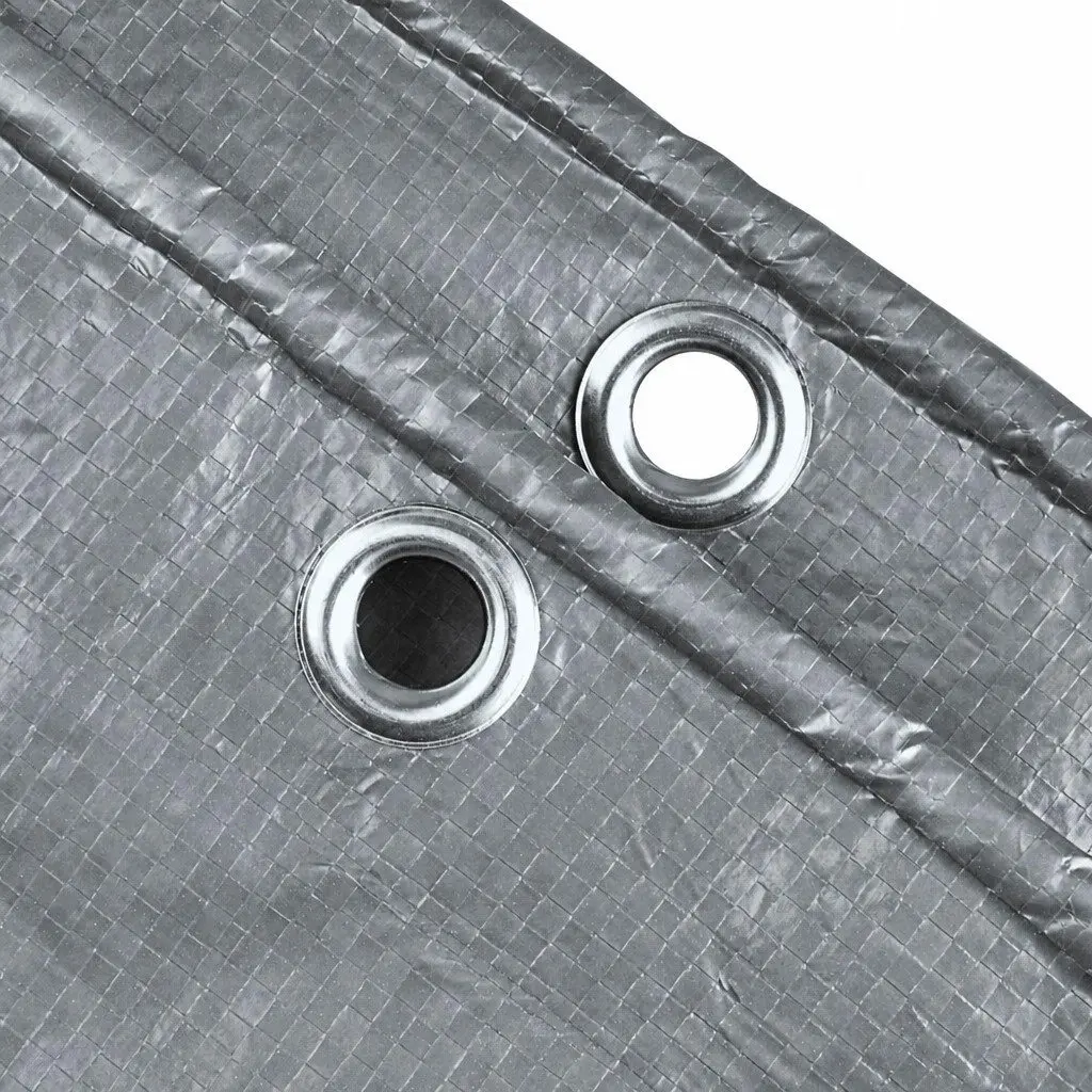 Heavy Duty Waterproof Tarp 200GSM Grey and Black Outdoor Ground Cover for Camping and Weather Protection