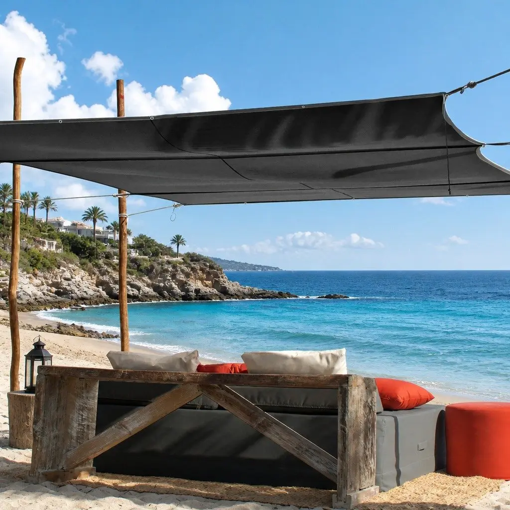 Heavy Duty Tarp 200GSM Waterproof 4.9m x 6.1m Grey or Black Outdoor Cover