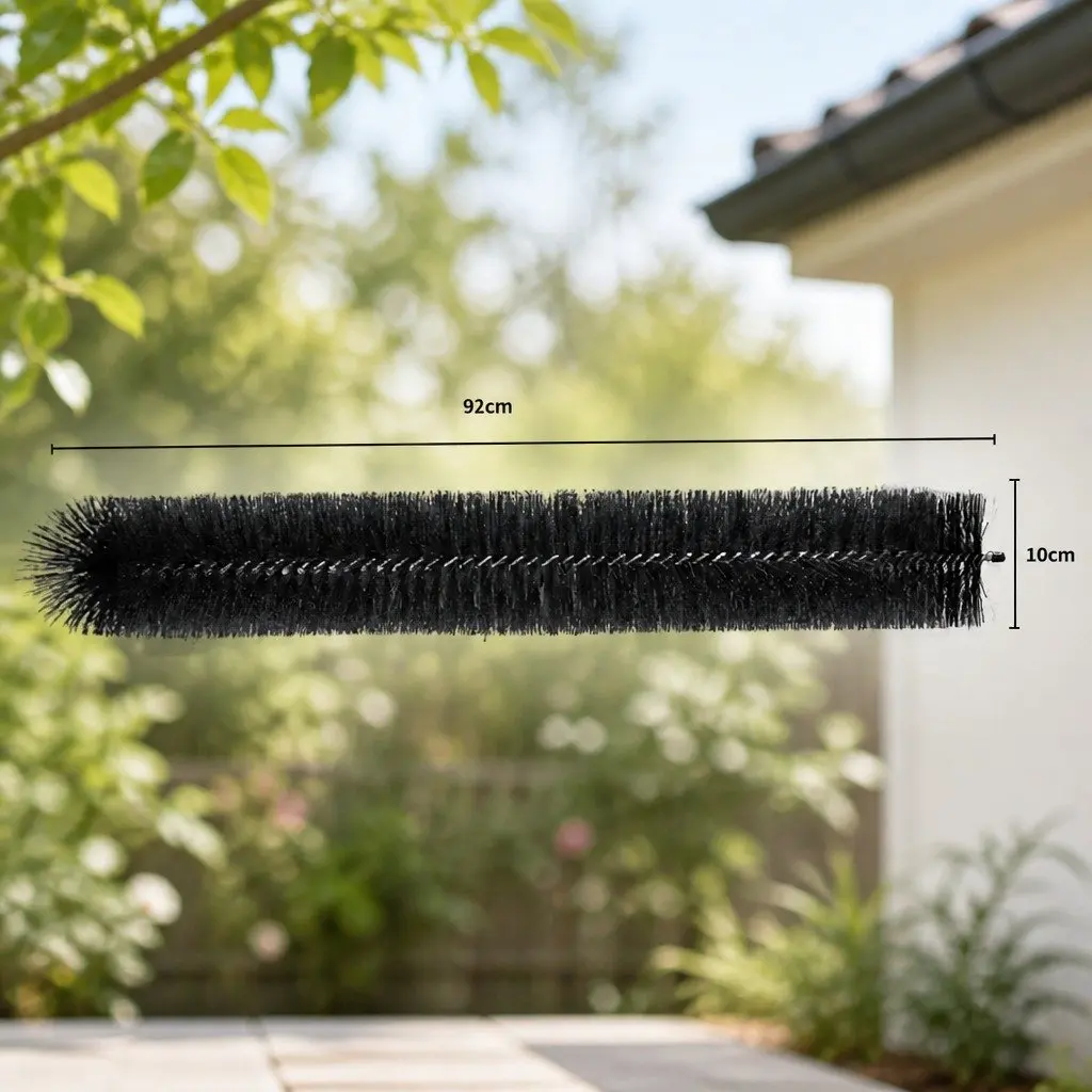 Gutter Brush Guard Nylon with Galvanised Steel Wire 92x10cm Black 24 Piece