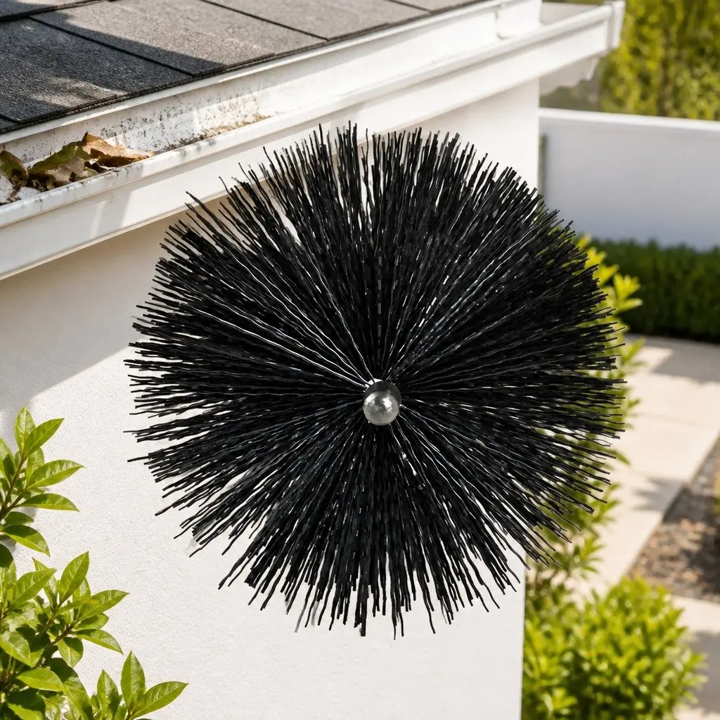 Gutter Guard Brush Black Nylon Leaf Debris Blocker Heavy Duty 10cm Diameter 92cm Length