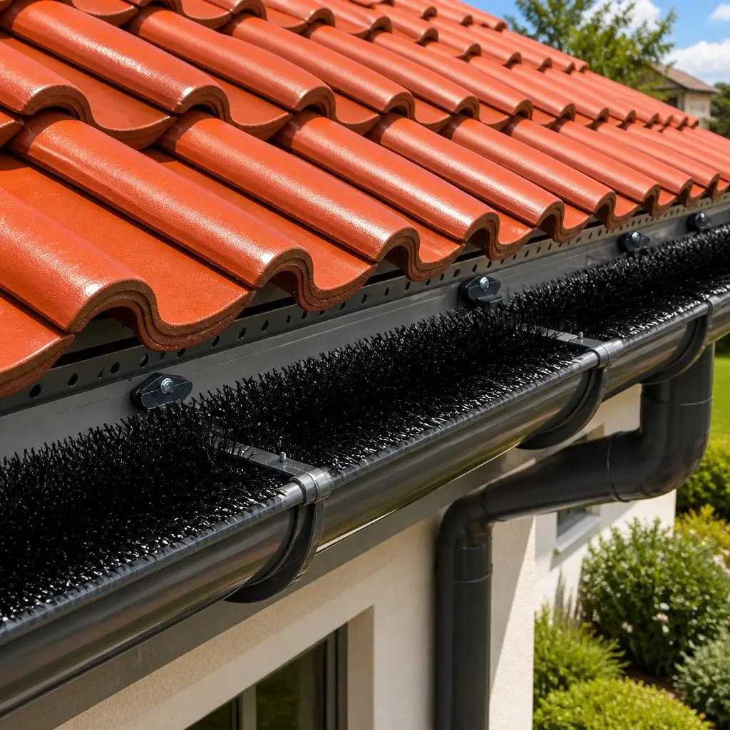 Gutter Guard Brush Black Nylon Leaf Debris Blocker Heavy Duty 10cm Diameter 92cm Length