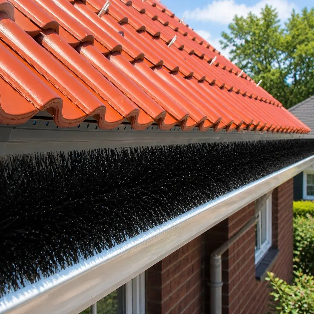 Gutter Guard Brush Black Nylon Leaf Debris Blocker Heavy Duty 10cm Diameter 92cm Length