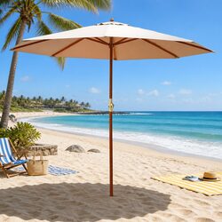 Outdoor Umbrella 3m Pole Centre Post Octagon Canopy Beach Garden Patio Sun Shade