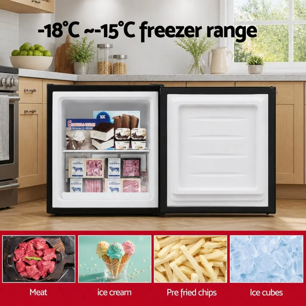 Small Upright Freezer 31L Vertical Freestanding Compact Freezer Black