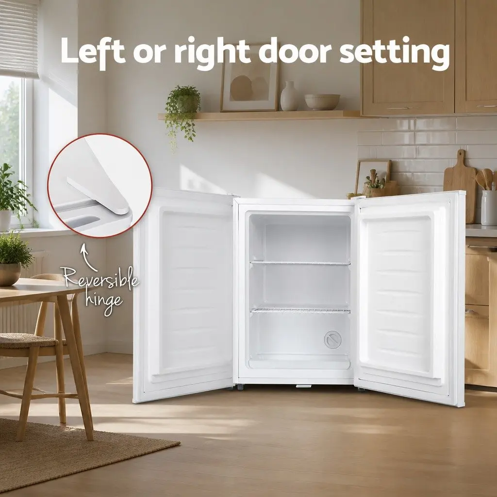 42L Upright Freezer Fridge Portable Compact Caravan Apartment Holiday Home White