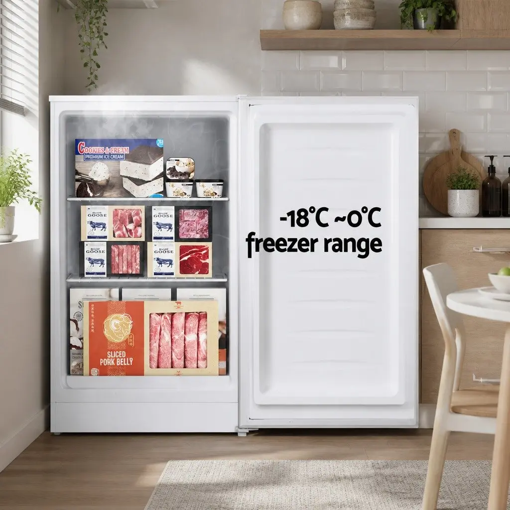 42L Upright Freezer Fridge Portable Compact Caravan Apartment Holiday Home White