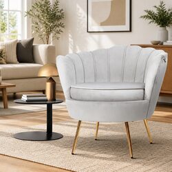 Versatile Velvet Grey Armchair for Relaxation and Reading