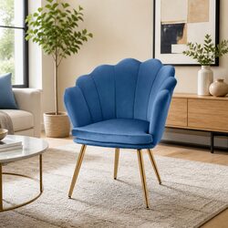 Versatile Navy Velvet Armchair for Any Room