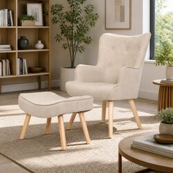 Practical Armchair and Ottoman Set for Your Living Space