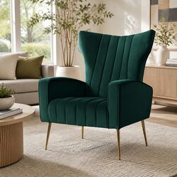 Versatile Green Velvet Armchair for Any Home Area