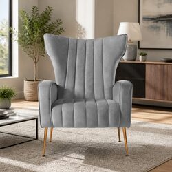 Practical Grey Velvet Armchair for Any Room