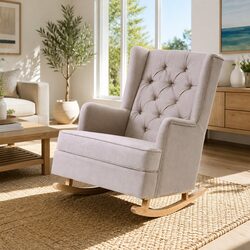Versatile Beige Rocking Chair for Everyday Use