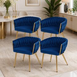 Versatile Blue Velvet Dining Chairs for Everyday Use – Set of 4
