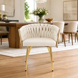 Practical Velvet Armchair for Dining and Relaxation