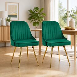 Versatile Green Velvet Chairs for Dining and More