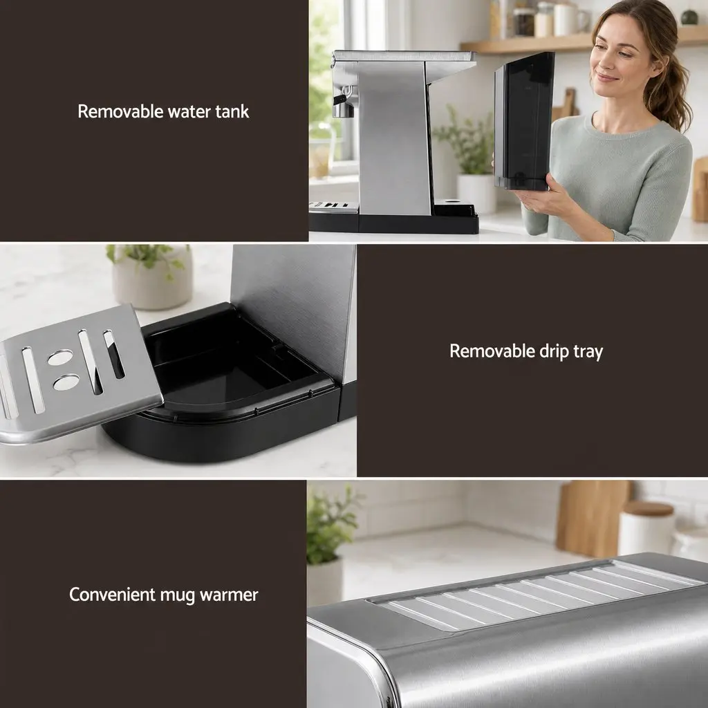 Cordless Wet Dry Vacuum Mop and Espresso Coffee Machine Combo Bundle