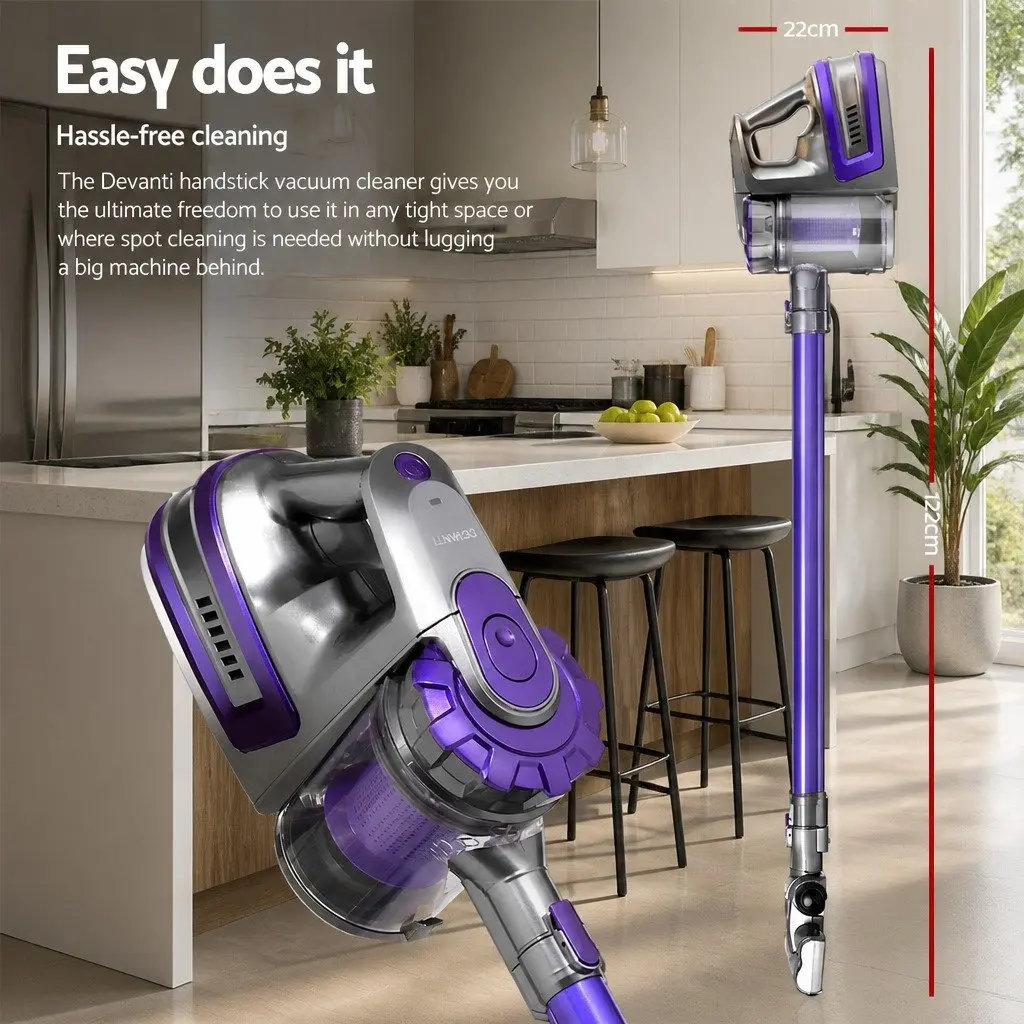 Cordless Stick Vacuum Cleaner Bagless 2-in-1 Lightweight Purple