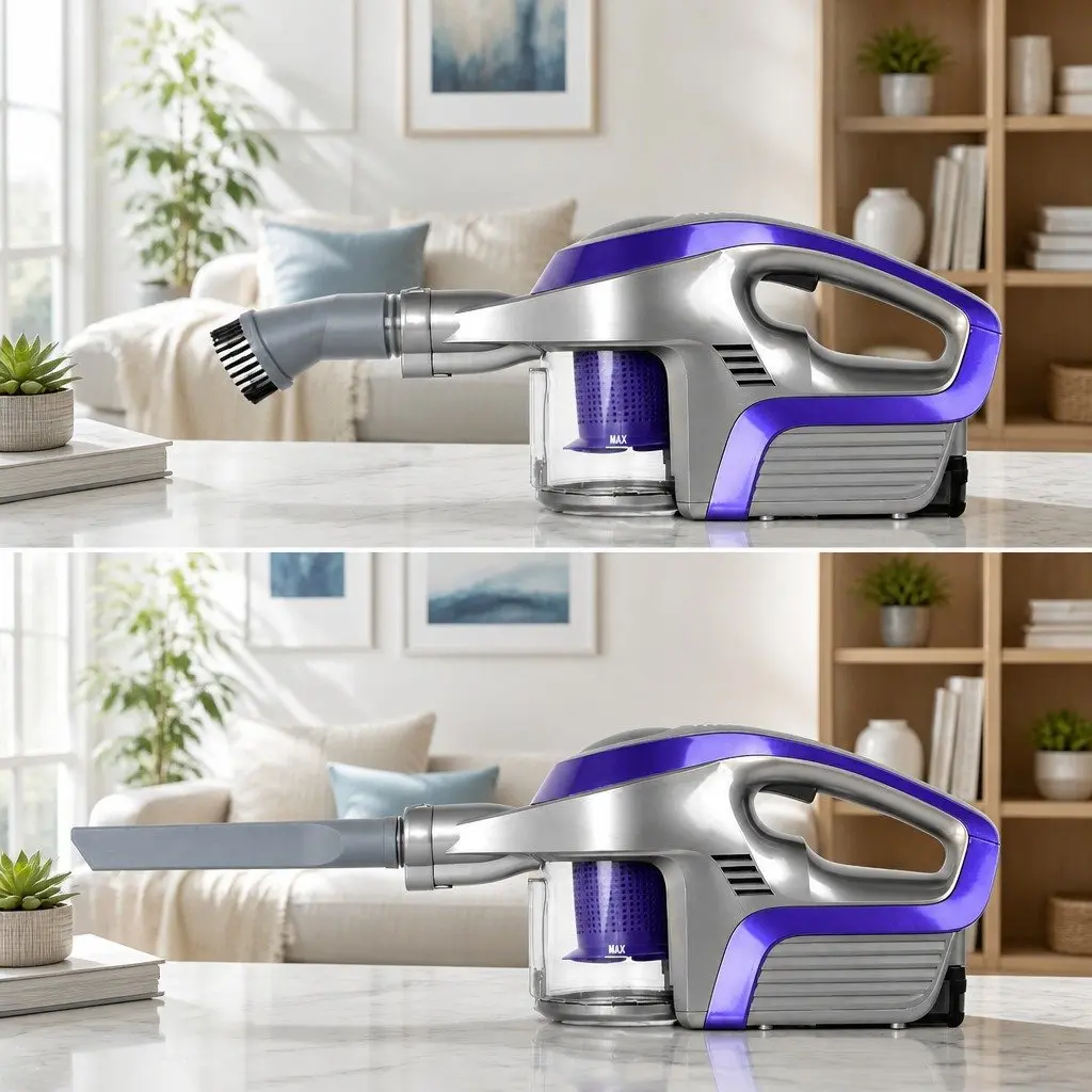 Stick Vacuum Cleaner Bagless Cordless 150W Handheld Lightweight 62cm Purple Grey