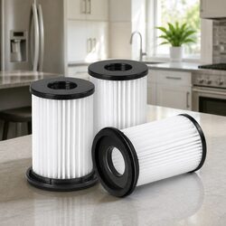 Replacement Stick Vacuum HEPA Filter 3 Pack Washable Reusable White