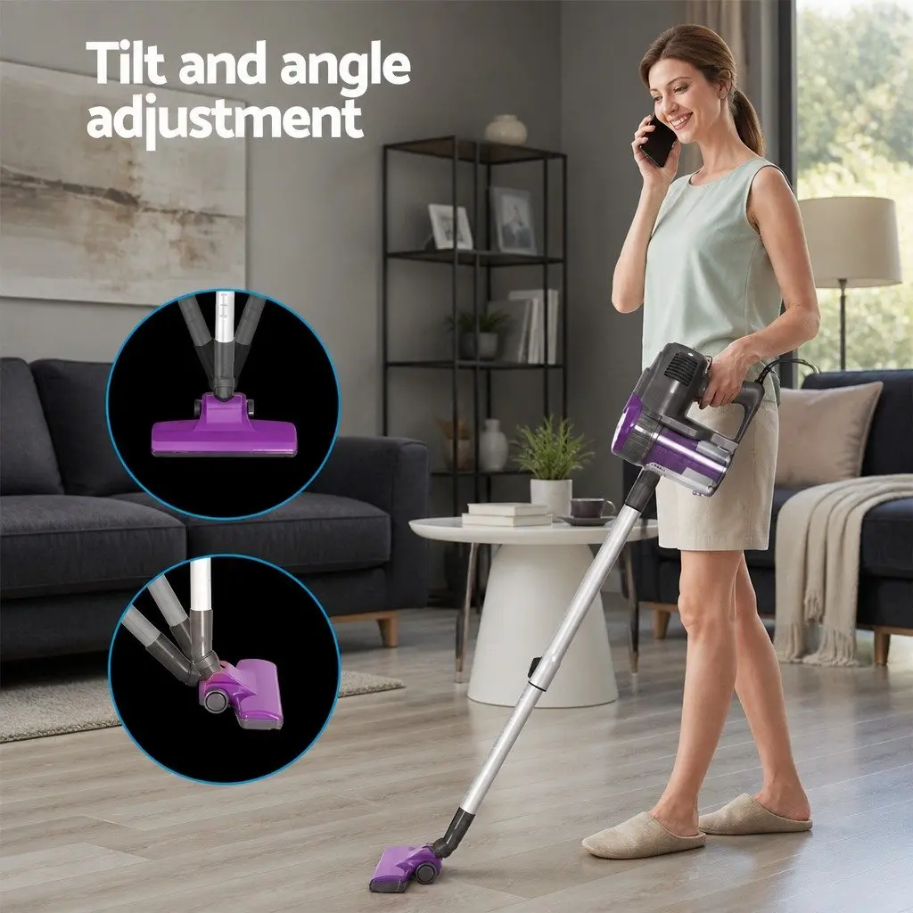 Stick Vacuum Cleaner Corded 500W Purple Handheld Converter