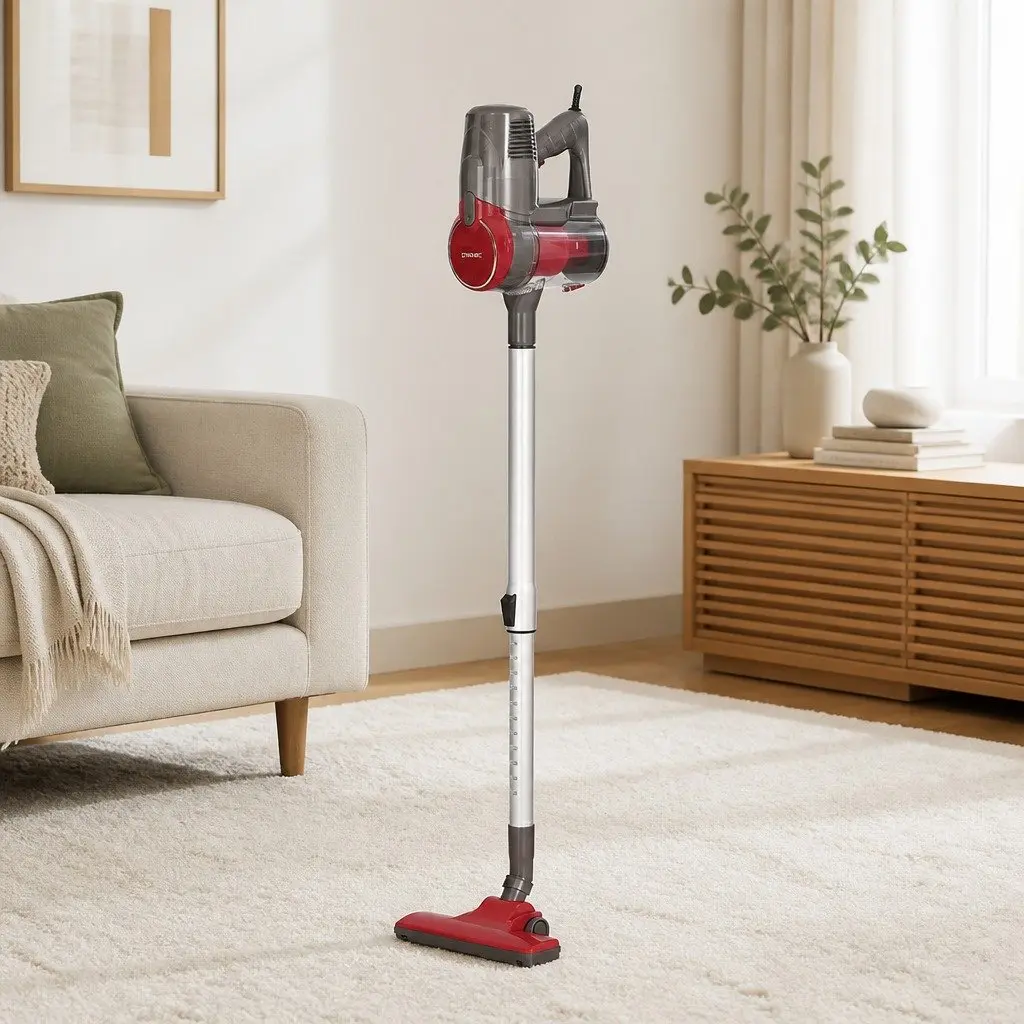 Stick Vacuum Cleaner Corded 500W Red Handheld Powerful Suction