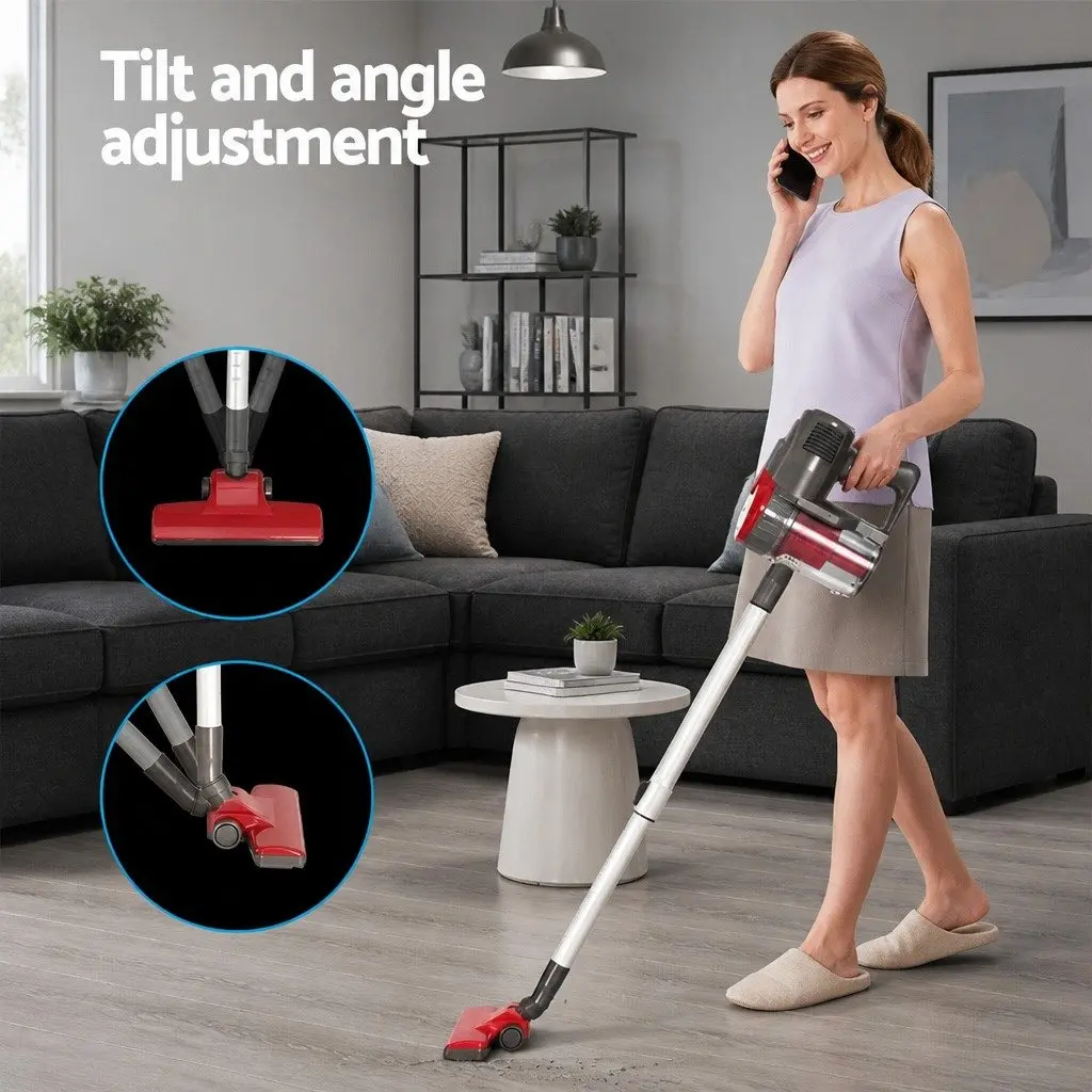 Stick Vacuum Cleaner Corded 500W Red Handheld Powerful Suction