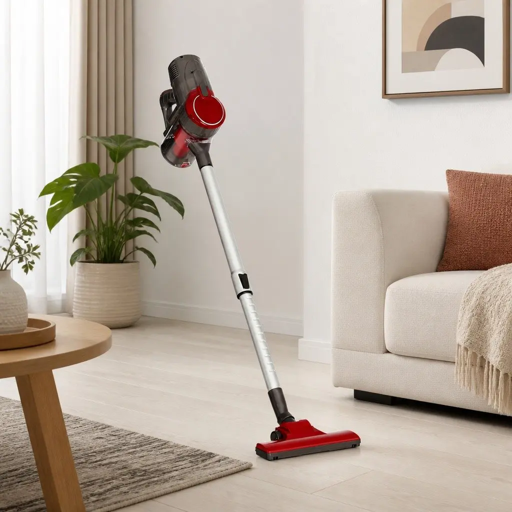 Stick Vacuum Cleaner Corded 500W Red Handheld Powerful Suction