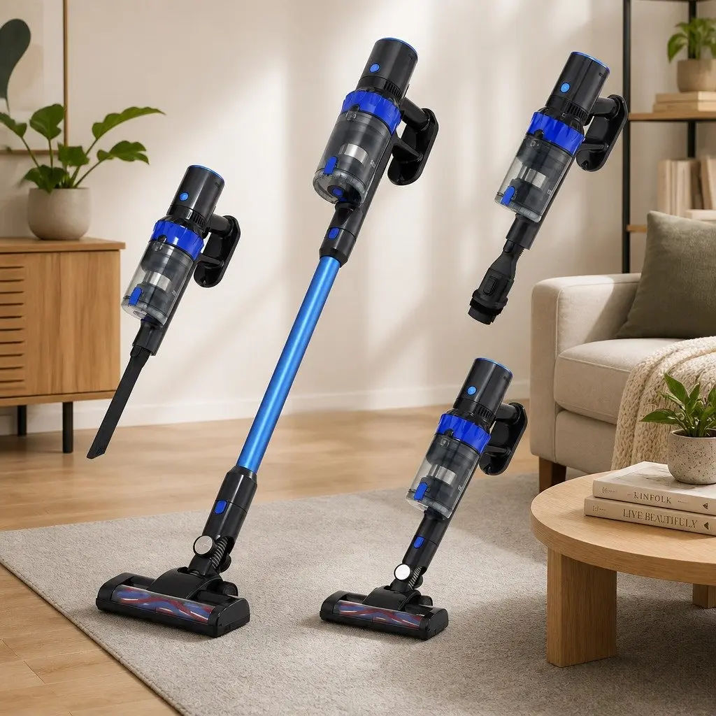 Cordless Vacuum Cleaner Handheld Lightweight Bagless 350W Brushless Motor Blue