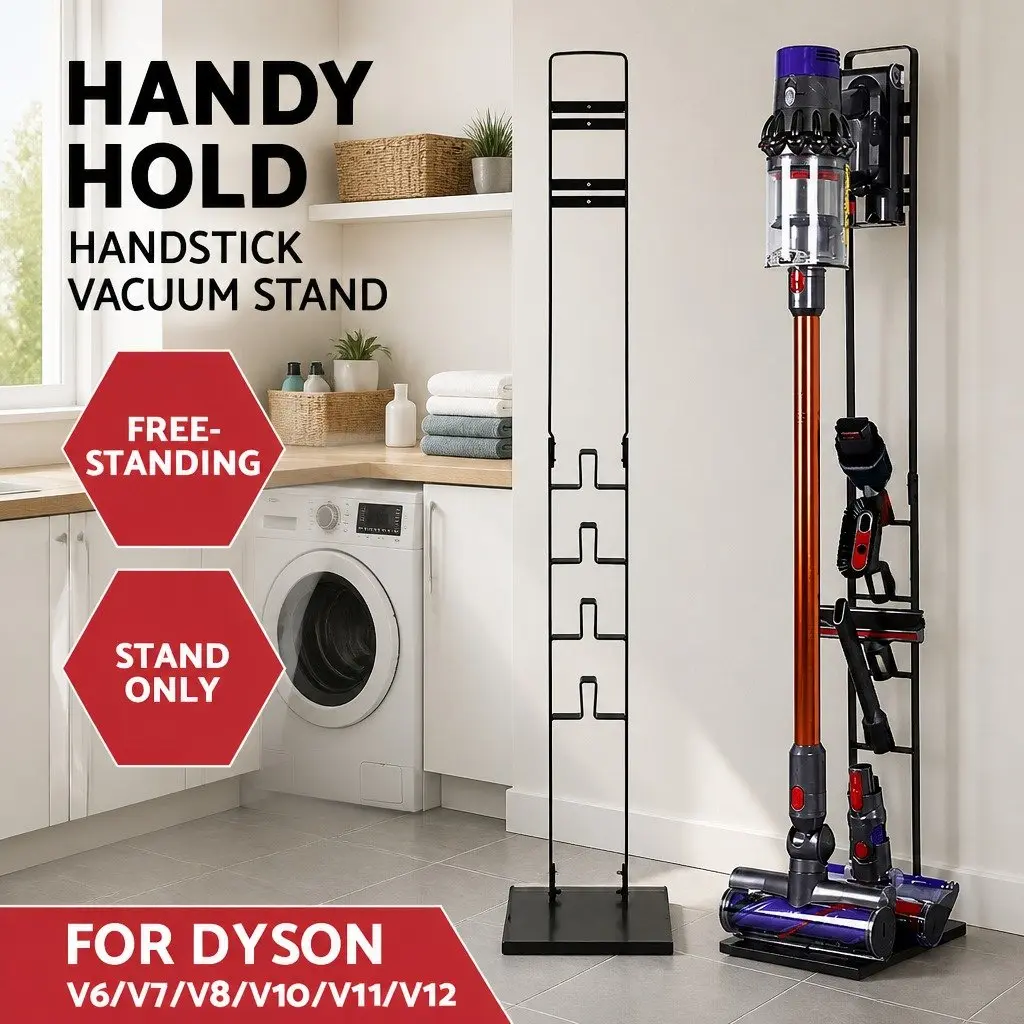 Vacuum Stand Freestanding Cast Iron Storage Organizer 11cm Width Black