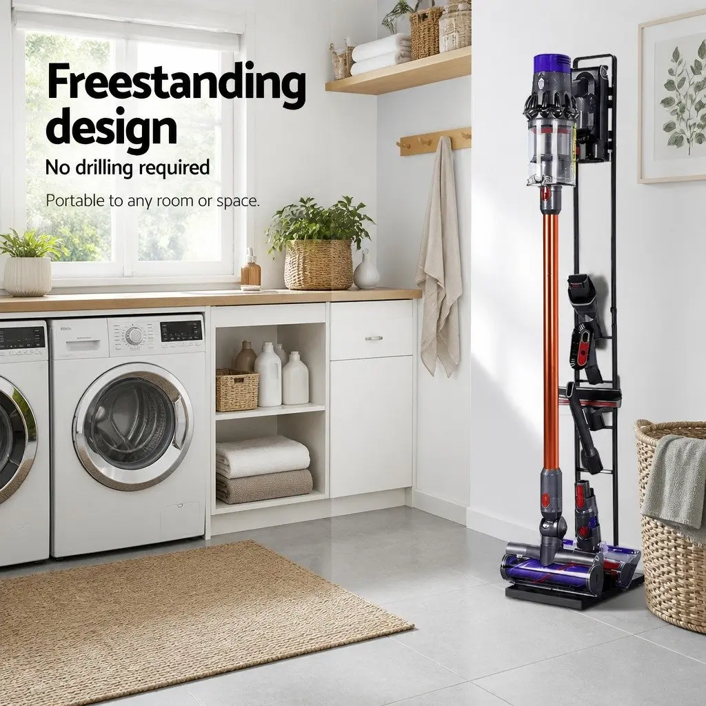 Vacuum Stand Freestanding Cast Iron Storage Organizer 11cm Width Black