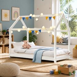 Wooden House Bed Frame for Kids' Room Usage
