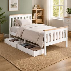 Functional Wooden Bed Frame with Storage for Any Bedroom