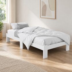 Versatile White Pine Bed Frame for Any Bedroom