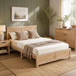Practical Wooden King Single Bed Frame for Home