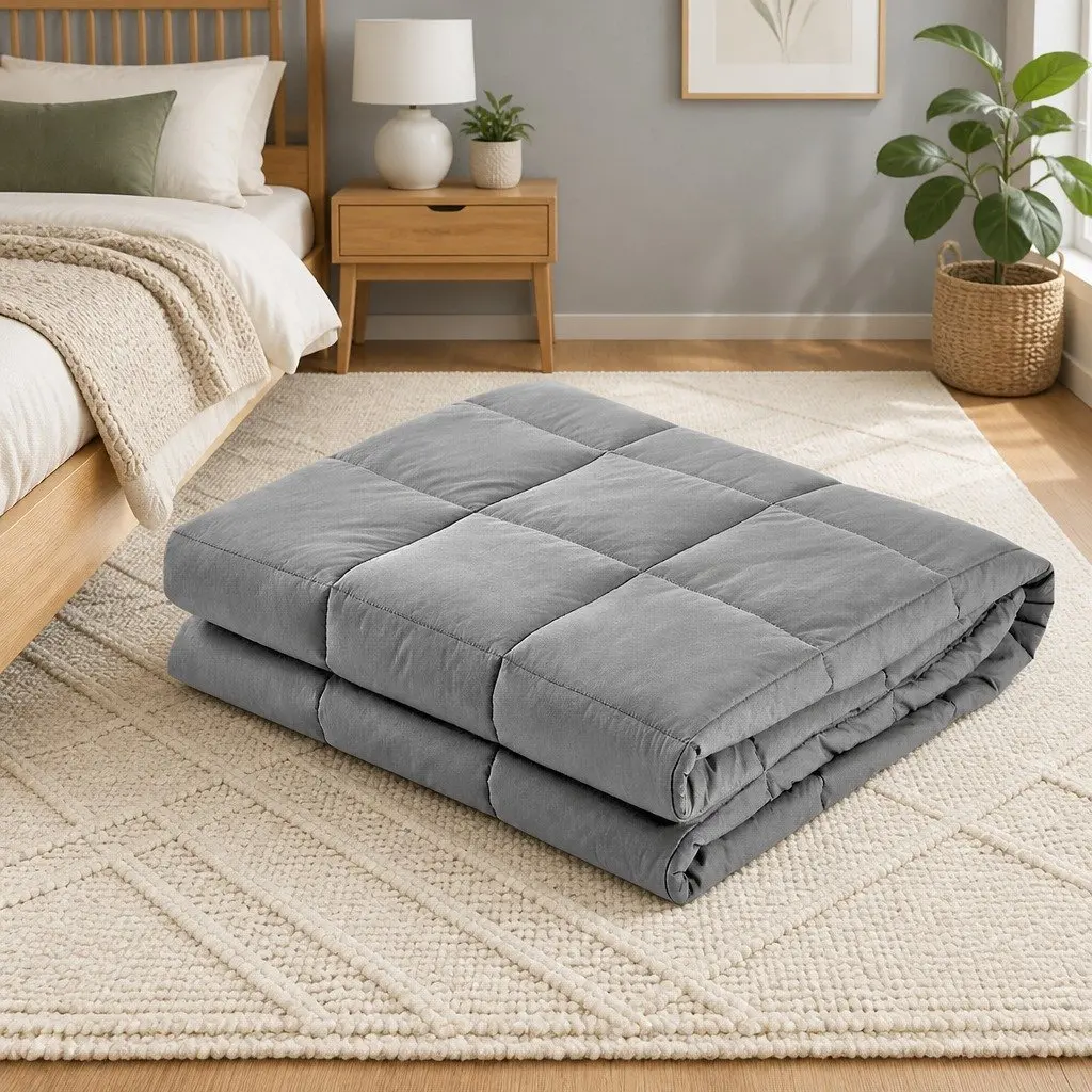 Weighted Blanket Microfibre 152cm x 203cm 7kg Grey