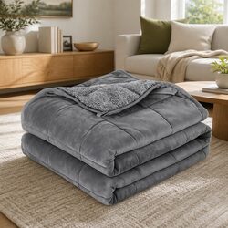 Versatile Grey Weighted Blanket for Home Use