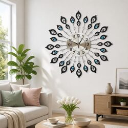 Versatile 60cm Peacock Wall Clock for Your Home